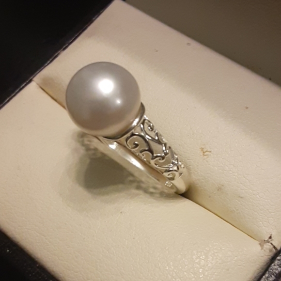 Genuine Fresh Water Pearl 925 Sterling Silver Ring - Picture 3 of 8